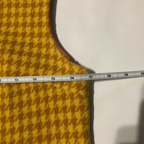 Vintage mod 60s houndstooth dress yellow small - Picture 7 of 7